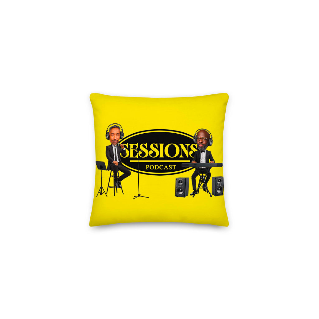 SESSIONS Logo/Band Pillow Yellow