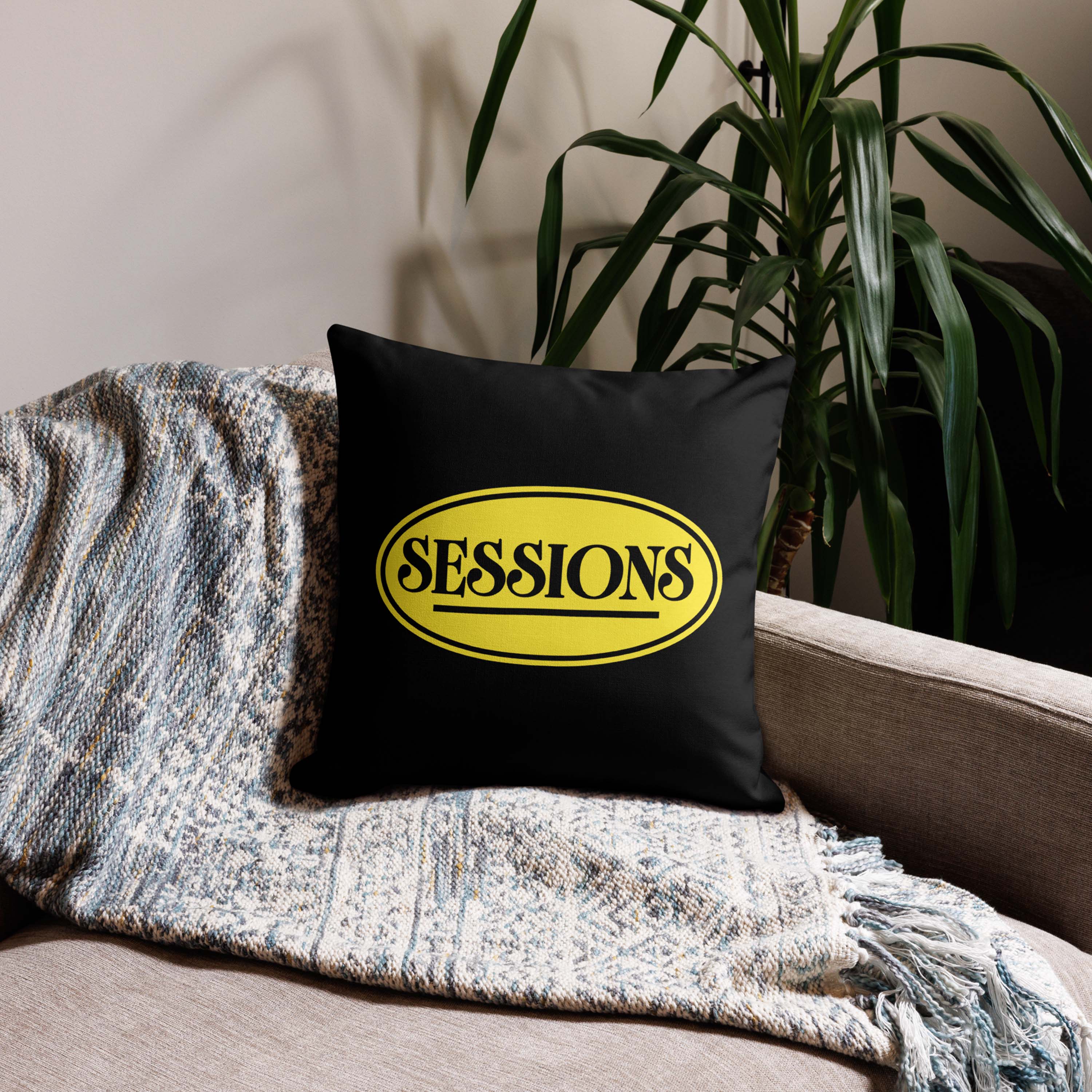 SESSIONS Logo Pillow Black